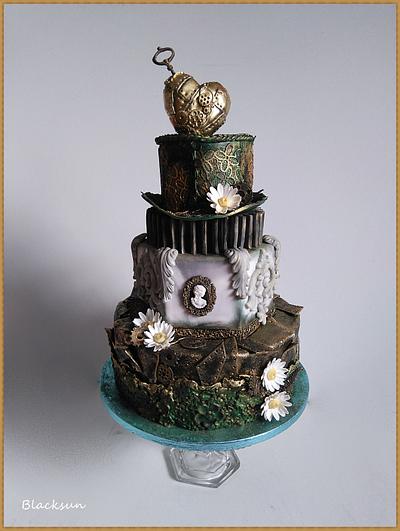 Steampunk golden heart - Cake by Zuzana Kmecova