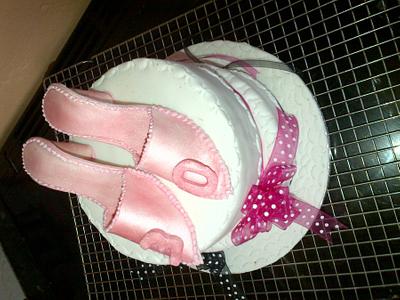 first attempt making  shoes  - Cake by diane