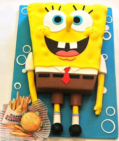 Spongebob, Krabby Patties, and French Fries - Cake by Carla Jo