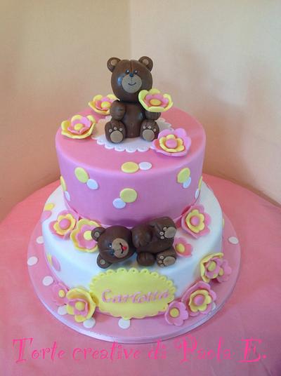 Teddy Bears cake for a Baptism (torta battesimo con orsetti) - Cake by Paola Esposito
