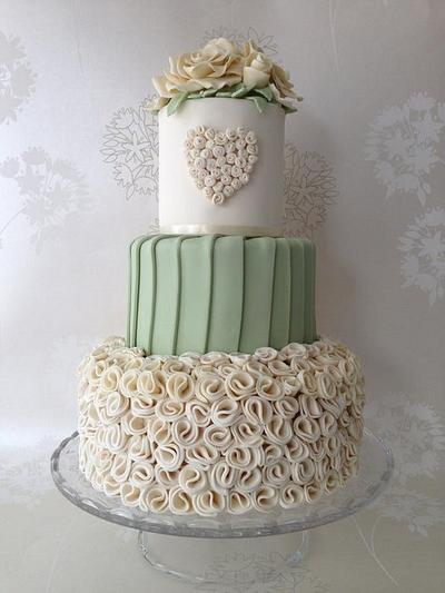 Ruffle Love Wedding Cake - Cake by CakeyBakey Boutique
