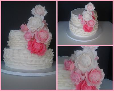Peonies and Ruffles - Cake by Pam from My Sweeter Side