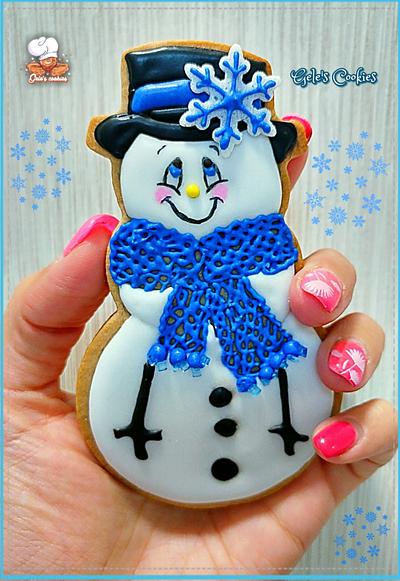 Blue snowman - Cake by Gele's Cookies
