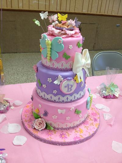 Sweet butterfly baby shower cake! - Cake by Cakes by Maray