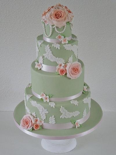 Vintage Weddingcake - Cake by Taart van eigen Deeg