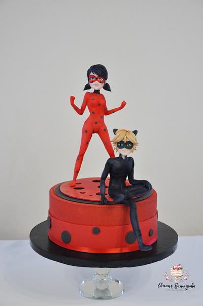 Lady Bug and super cat - Cake by Evgenia Vinokurova