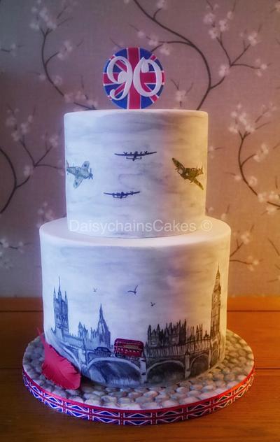 London and ww2 themed 90th  - Cake by Daisychain's Cakes