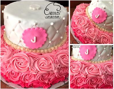 Pink Bridal Shower Cake - Cake by Cuddles' Cupcake Bar