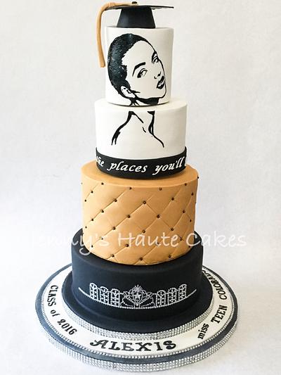 Elegant Graduation Cake for Lexi - Cake by Jenny Kennedy Jenny's Haute Cakes