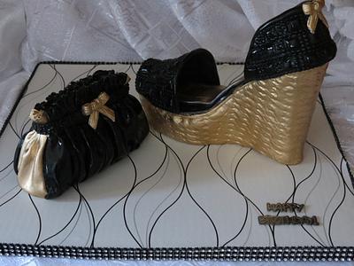 Black and Gold Essentials  - Cake by Nancy T W.