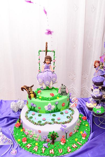 Sofia in Swing above the Lotus Pond  - Cake by JeeCakes 
