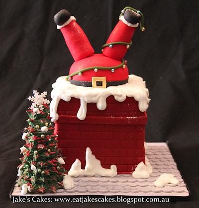 Santa Stuck in the Chimney cake - Cake by Jake's Cakes