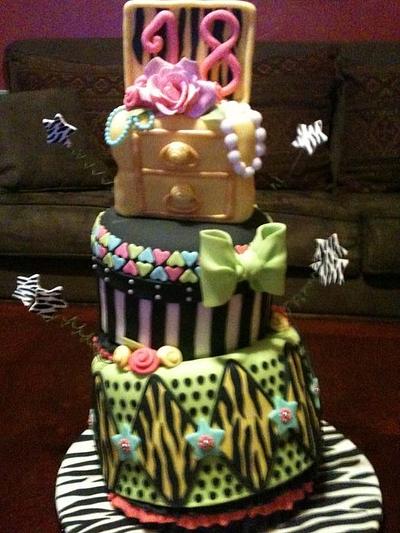 Funky 18th Birthday Cake - Cake by Nissa