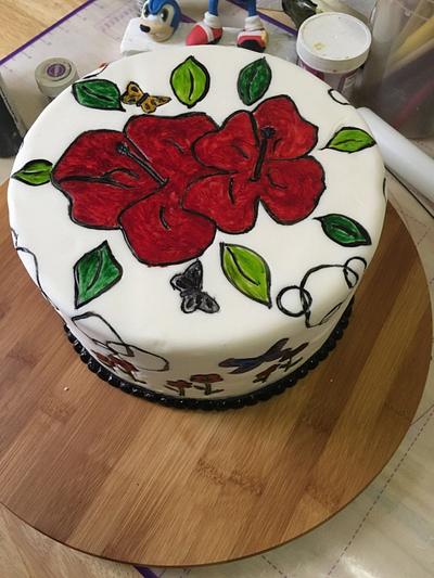 Hand painted cake  - Cake by Cakelady10