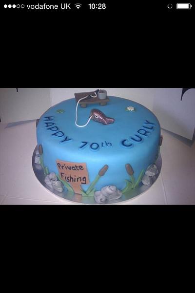 Simple fishing theme cake - Cake by Julie Anderson