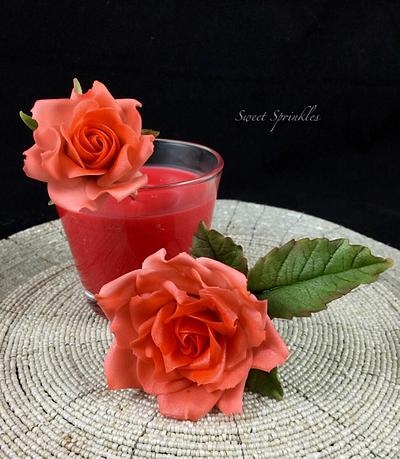 Peach Roses - Cake by Deepa Pathmanathan