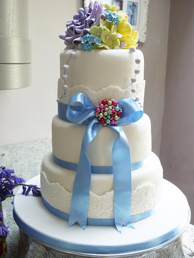 Rebecca Spring Wedding Cake - Cake by Scrummy Mummy's Cakes