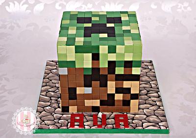 Minecraft Cube - Cake by Sweet Surprizes 