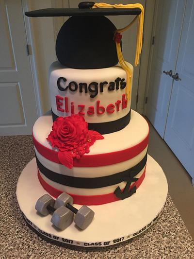 Red and black graduation cake - Cake by Kakedbykate