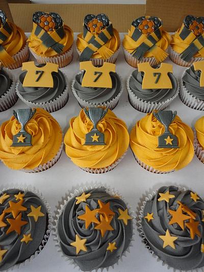 Football charity cupcakes for KUDOS - Cake by Krumblies Wedding Cakes
