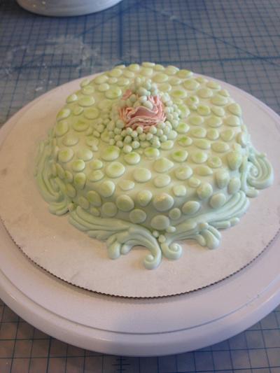 Rococo Scroll Mint Cake - Cake by Joliez