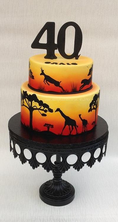 African Sunset - Cake by The Crafty Kitchen - Sarah Garland