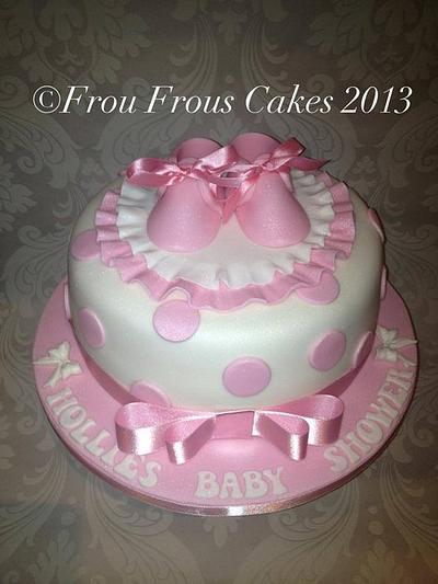 Pretty in Pink Bootee Baby Shower Cake and Cupcakes - Cake by Frou Frous Cakes