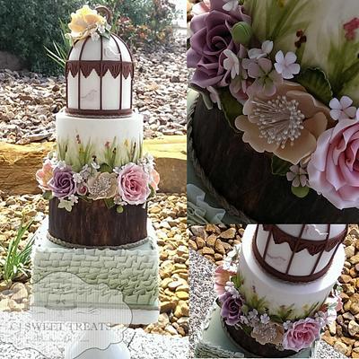 Spring Wedding cake for Aust Cake Dec Championships - Cake by cjsweettreats
