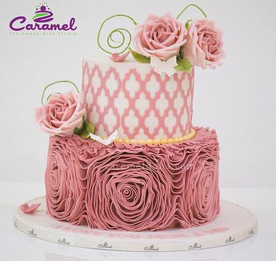 Ruffles & Roses - Cake by Caramel Doha