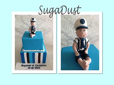 Baby Sailor Baptism Cake - Cake by Mary @ SugaDust