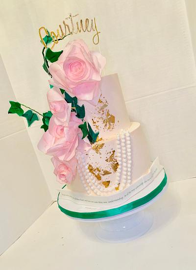 Pink and Green Birthday cake  - Cake by Treats by Tisha