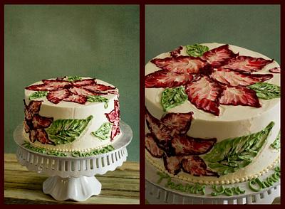 Buttercream Poinsettia Cake  - Cake by Piece O'Cake 