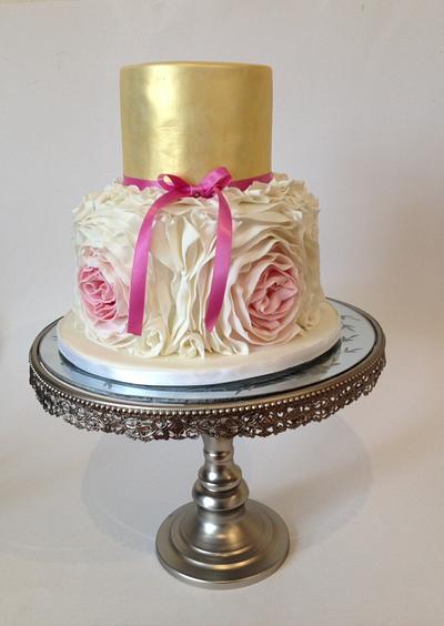 Ruffle rose cake.  - Cake by Gingernut Cakes