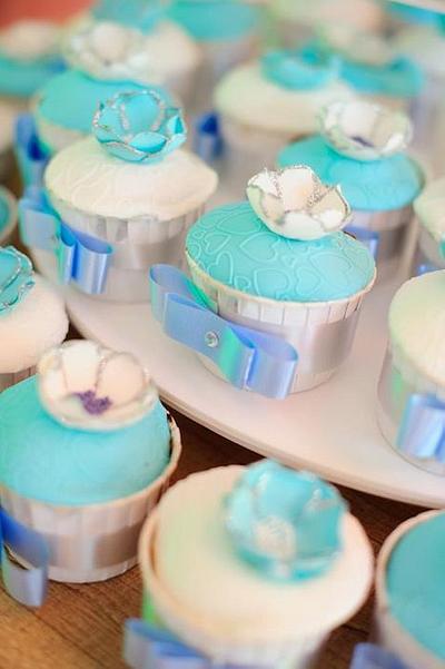 Tiffany & Co Theme Cupcake Tower  - Cake by LesJumellesCakes
