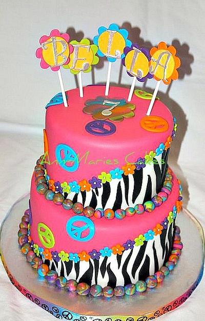 Zebra and Peace signs - Cake by Ann-Marie Youngblood