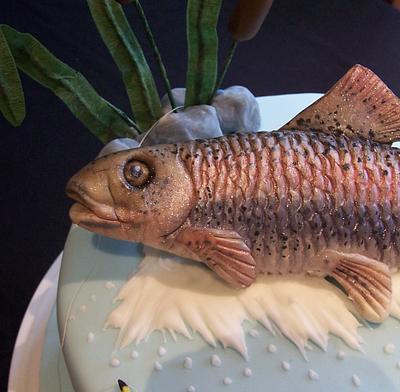 Trout cake detail - Cake by Elizabeth Miles Cake Design