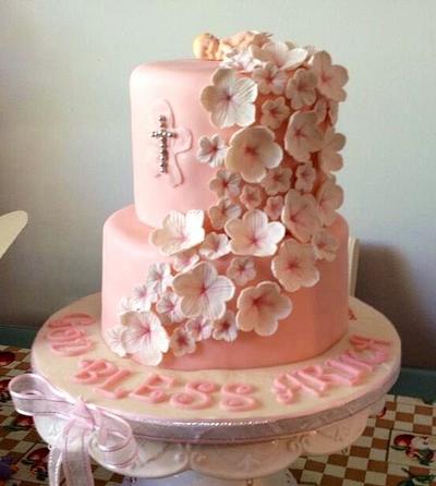 Pink Blossom Baptism Cake! - Cake by Lorena_Lapètitemoi_Janveau