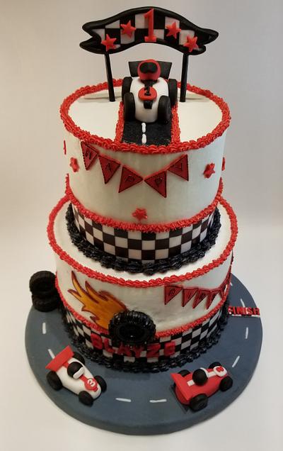 Race car 1st birthday cake - Cake by Eicie Does It Custom Cakes