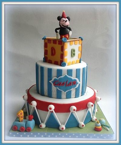 Mickey themed 1st Birthday Cake  - Cake by LittleDzines