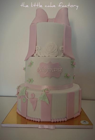 Romantic Christening Cake  - Cake by The Little Cake Factory 