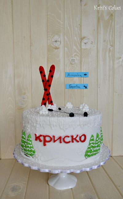 Cake ski and snow - Cake by KRISICAKES