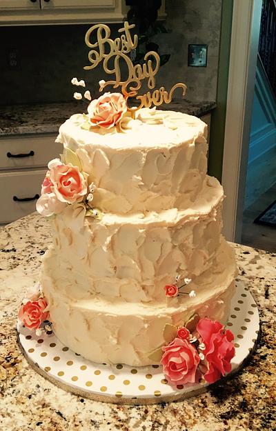 Rustic buttercream wedding cake - Cake by Nicky4rn