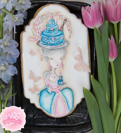 Dimensional Marie Antoinette Birthday Cookie 👒🎂👸 - Cake by Bobbie