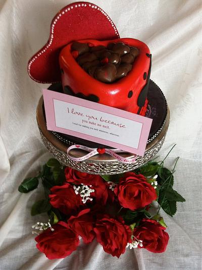 Valentines day chocolate heart box - Cake by Heidi