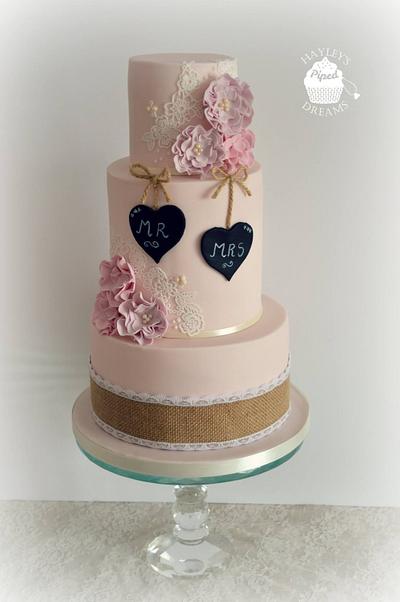 Rustic vintage wedding cake  - Cake by Pipeddreams