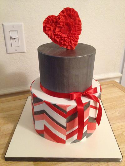 "Be Mine" Offset Chevron - Cake by The Ruffled Crumb