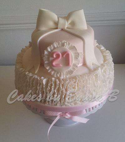 21st Birthday Cake - Ruffles and Bows - Cake by CakesByEmmaB