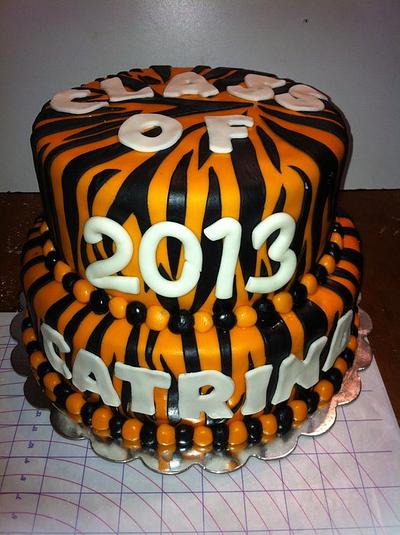 Black and Orange Zebra Cake - Cake by Jenn