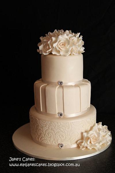 Rose wedding cake - Cake by Jake's Cakes