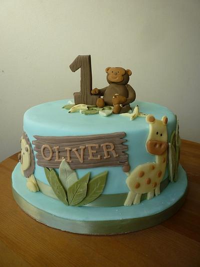 1st Birthday Jungle Cake - Cake by The Faith, Hope and Charity Bakery